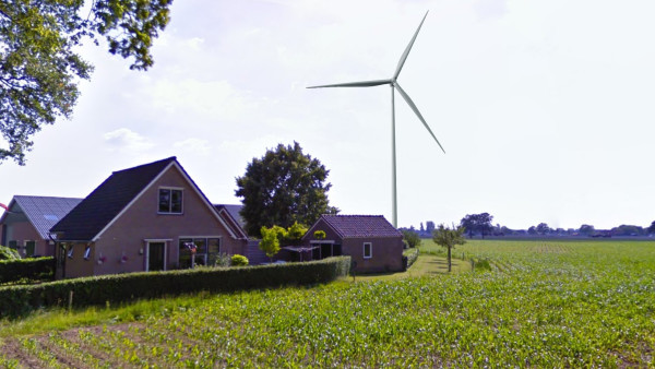 Zuidbroeksweg t.h.v. nr. 18 zicht op zuidelijke molen